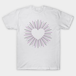 Asexual Pride Radial Heart T-Shirt